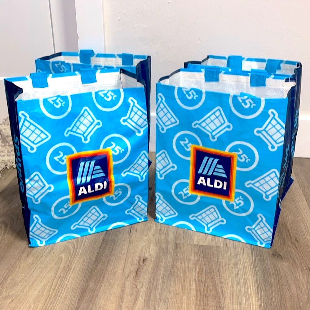 2 NWT ALDI Recycled Eco-Friendly Grocery Bag